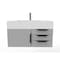 Castello Usa Nile 36" Wall Mounted Gray Vanity With White Top AndAnd Black Handles CB-MC-36G-BL-2053-WH - alternate 1